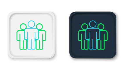 Line Users group icon isolated on white background. Group of people icon. Business avatar symbol - users profile icon. Colorful outline concept. Vector