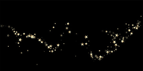 Gold, Silver Rich Falling Stars Confetti. Elegant