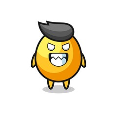 evil expression of the golden egg cute mascot character