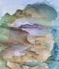 Naklejka premium watercolor picture, mountains