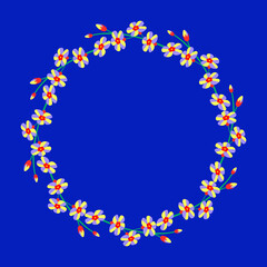 Forget-me-not flowers wreath.
