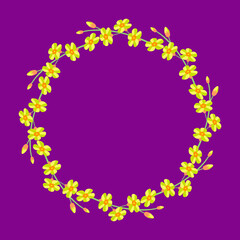 Forget-me-not flowers wreath.