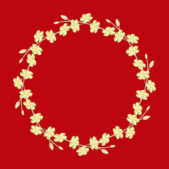 Forget-me-not flowers wreath.