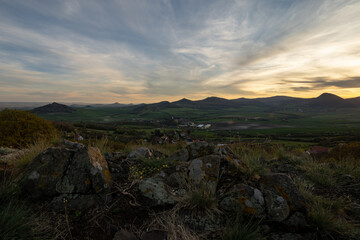 sunset in the mountains