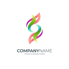 Letter S with leaf logo vector ready for template