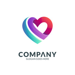 Simple heart gradient logo