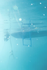 underwater view of boat