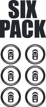 Vector illustration of the six pack sign