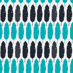 Fototapeta premium Trendy Tropical Vector Seamless Pattern. Chic Summer Textile. Monstera Feather Banana Leaves Dandelion