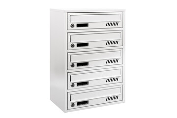 Mail boxes filled of leaflets and letters. Shallow DOF,Mailboxes and Lock in Rows at Entrance