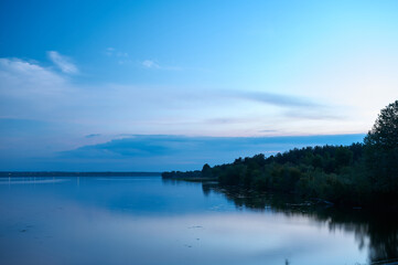 Twilight, time after sunset on the big river