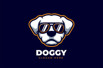 Creative Cartoon Dog Pet Logo Fun Design Cute