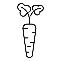 Farm carrot icon, outline style
