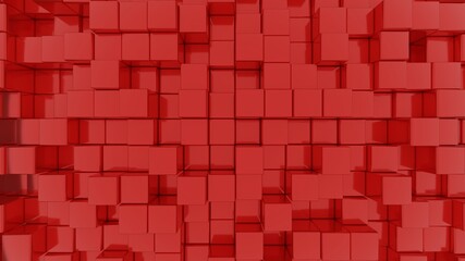 3D rendered abstract wallpaper consisting of displaced cubes
