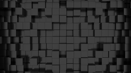 3D rendered abstract wallpaper consisting of displaced cubes
