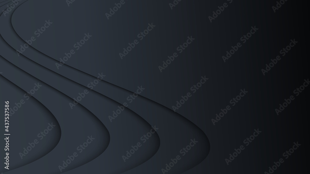 Poster Dark deep black dynamic abstract vector background with diagonal lines. Modern creative halftone premium gradient. 3d cover of business presentation banner for sale event night party. Soft shadow dots
