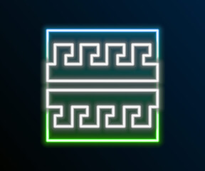 Glowing neon line Ancient Greek pattern icon isolated on black background. Colorful outline concept. Vector