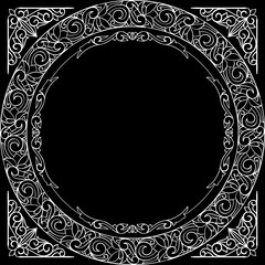 Black and white vintage ornate decorative card