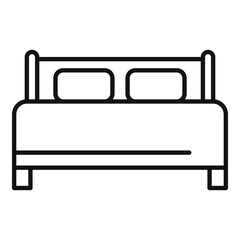 Comfortable sleeping bed icon, outline style