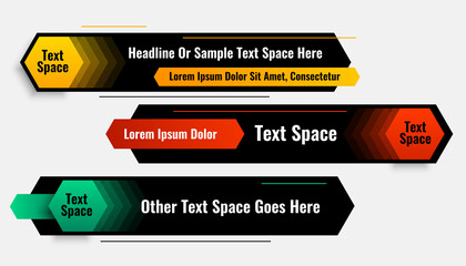 hexagonal geometric lower third banner design