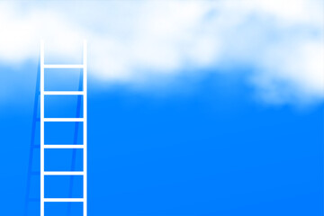 stairway ladder into the clouds concept background