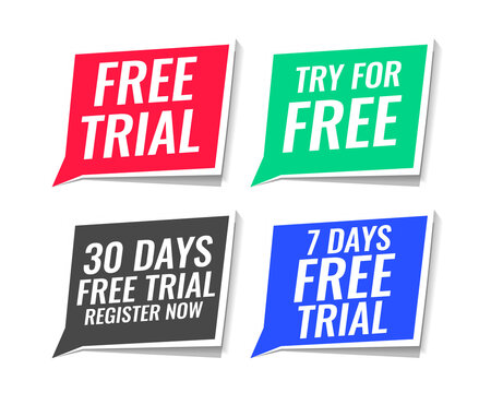 free trial stickers pack of four