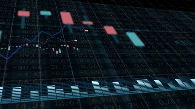 B&ouml;rsenkurs Aktienkurse Finanzen Animation 3D Hintergrund