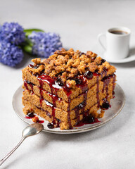 Carrot cake on white background