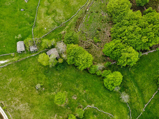 Pasiega Mountains in the north of Spain from a Drone view