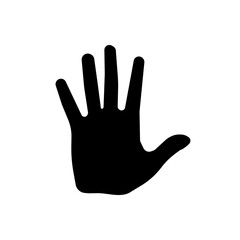 Black hand silhouette icon. Vector illustration. EPS 10.