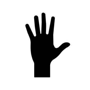 Black human hand silhouette icon. Vector illustration. EPS 10.
