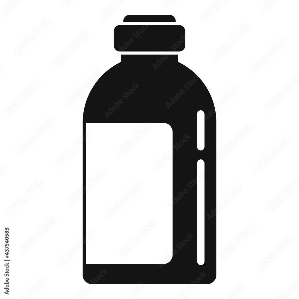 Poster softener chemical bottle icon, simple style