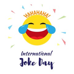 vector illustration for international joke day. - obrazy, fototapety, plakaty