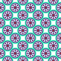 Seamless pattern tile with mandalas. Vintage decorative elements. Hand drawn mandala background design element