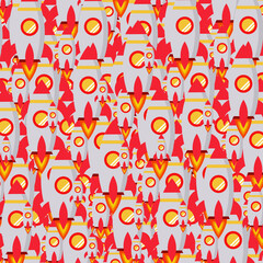 Graphic rocket pattern for your design and background