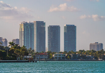Highrise Buildings in Downtown Miami, Florida USA