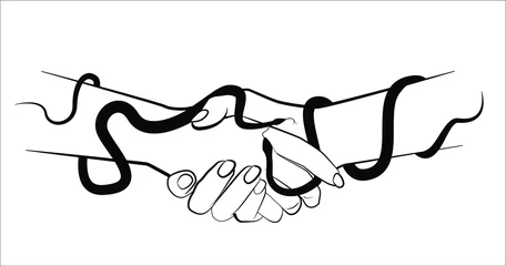 Foto op Plexiglas shaking hands deal , around with snake © Elton Xhafkollari