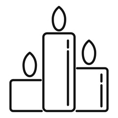 Essential oils burning candles icon, outline style