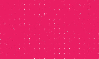 Seamless background pattern of evenly spaced white balloon symbols of different sizes and opacity. Vector illustration on pink background with stars