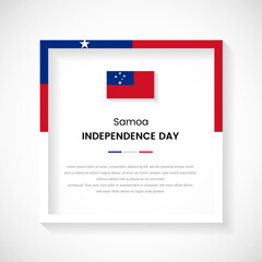 Abstract Samoa flag square frame stock illustration. Creative country frame with text for Independence day of Samoa
