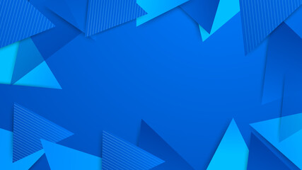 Abstract polygonal pattern background. Luxury blue background. Geometric shapes overlapped on background with glow striped lines and glitter. Luxury and elegant. Abstract template vector design