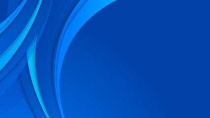 Fototapeta premium Modern blue wave abstract background with 3d overlap layers. Dark blue background with abstract graphic elements for presentation background design.