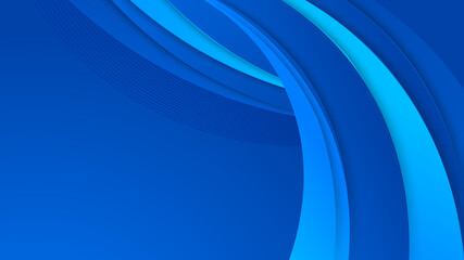 Fototapeta premium Modern blue wave abstract background with 3d overlap layers. Dark blue background with abstract graphic elements for presentation background design.