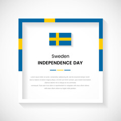 Abstract Sweden flag square frame stock illustration. Creative country frame with text for Independence day of Sweden