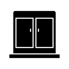 Cupboard design. Glyph icon style. simple illustration. Editable stroke. Design template vector