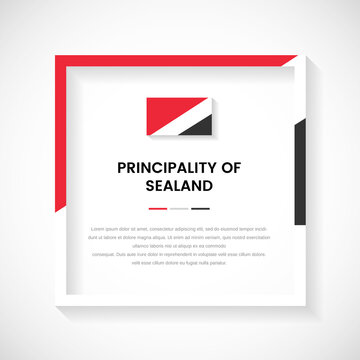 Abstract Principality of Sealand flag square frame stock illustration. Creative country frame with text for National day of Principality of Sealand