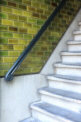 Amsterdam Canal House Entrance Steps with Green Tiles