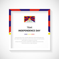 Abstract Tibet flag square frame stock illustration. Creative country frame with text for Independence day of Tibet