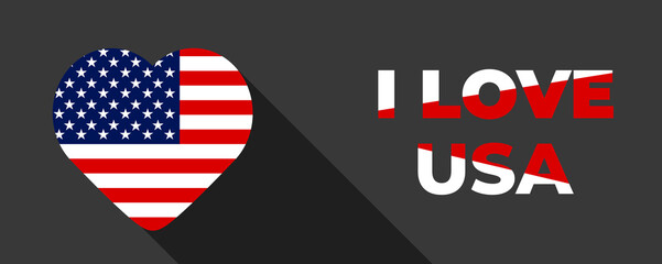 Fototapeta na wymiar I Love USA vector illustration. 