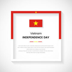 Abstract Vietnam flag square frame stock illustration. Creative country frame with text for Independence day of Vietnam